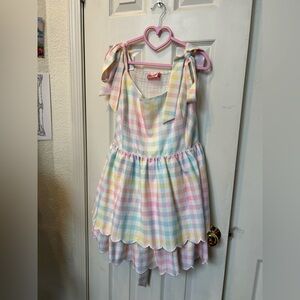 My Violet Pastel Gingham Dress 3X